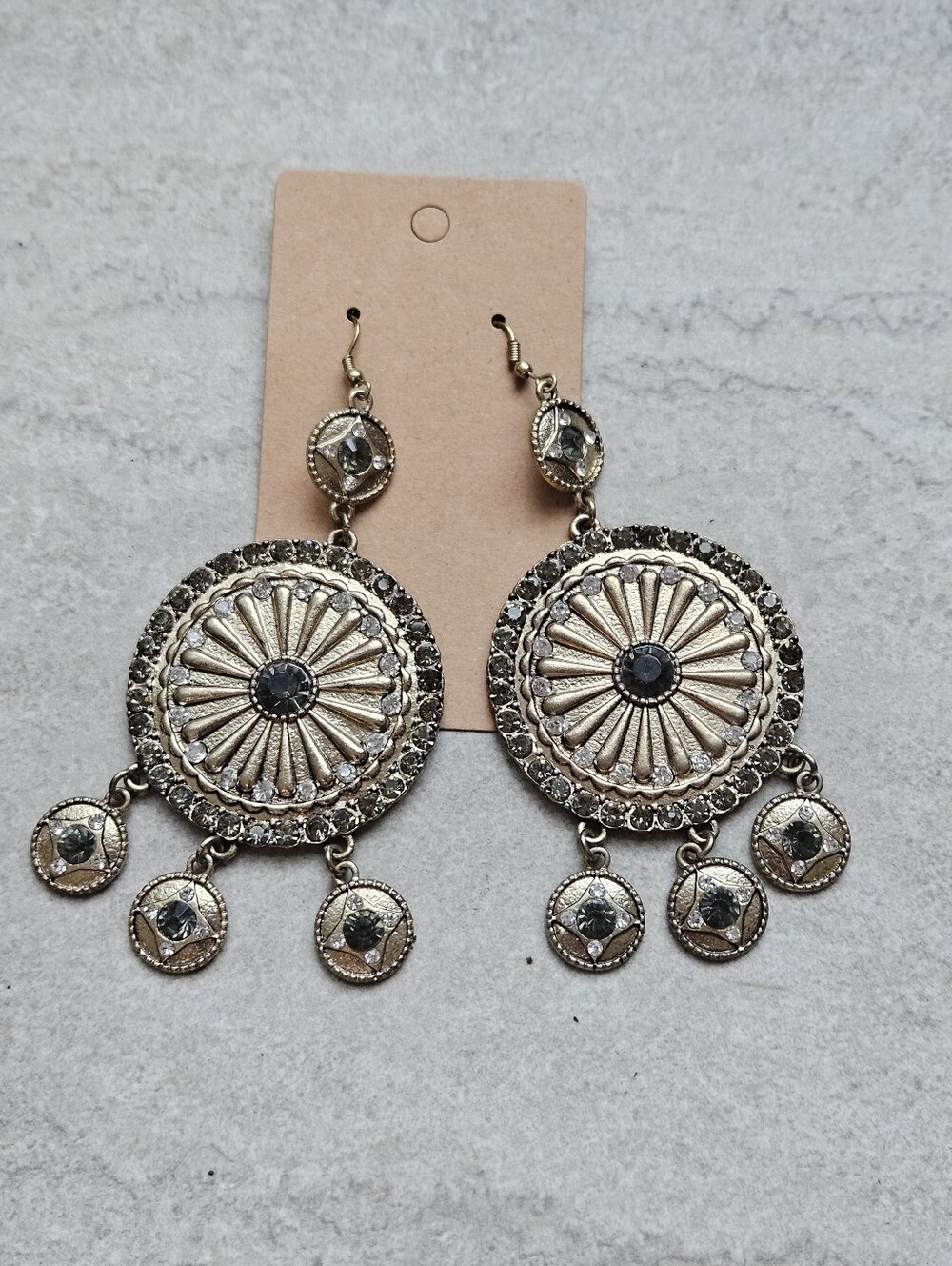 Gold-Tone Vintage-Inspired Filigree Drop Earrings - Gold